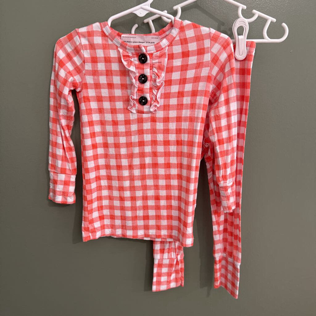 pink plaid 2 piece sleeper