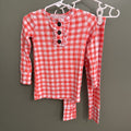 pink plaid 2 piece sleeper