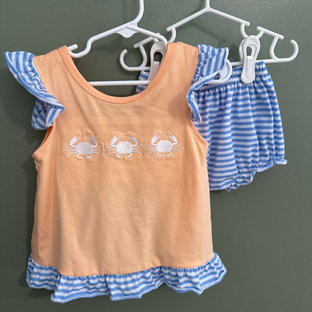 Orange crab diaper set
