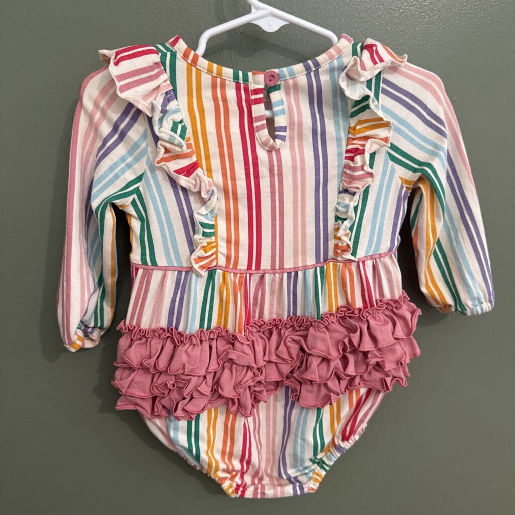 Striped long sleeve bubble