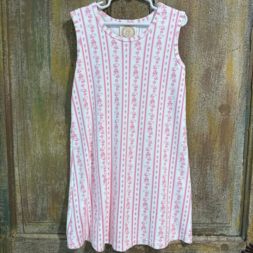 pink floral strip dress