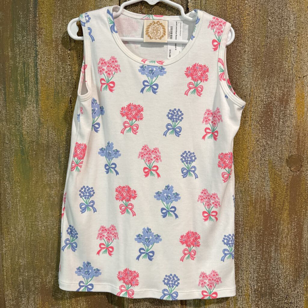 Pink and Blue floral top