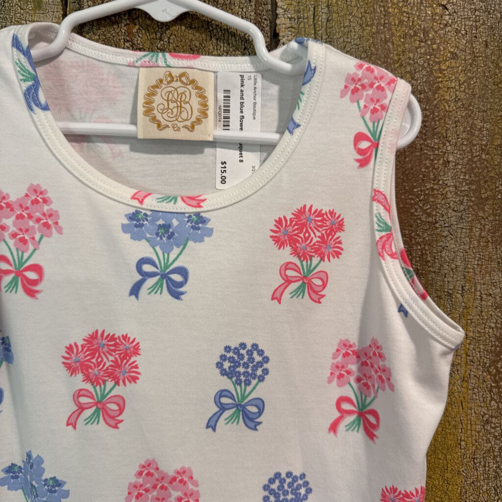 Pink and Blue floral top