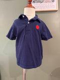 navy blue shirt with apple