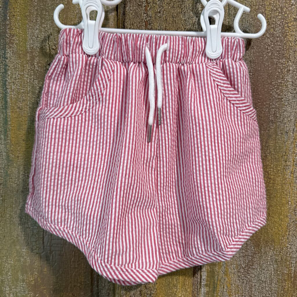 girls red stripe shorts
