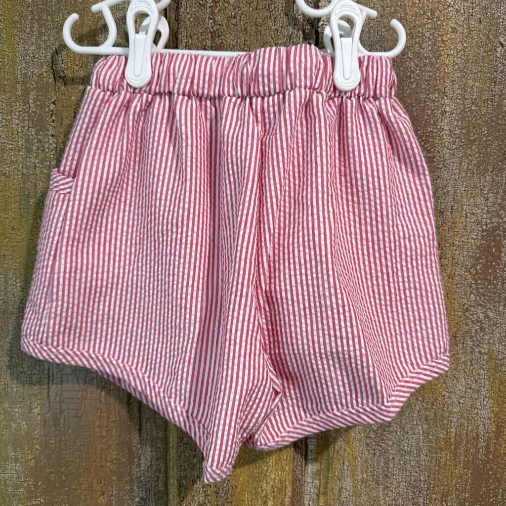 girls red stripe shorts