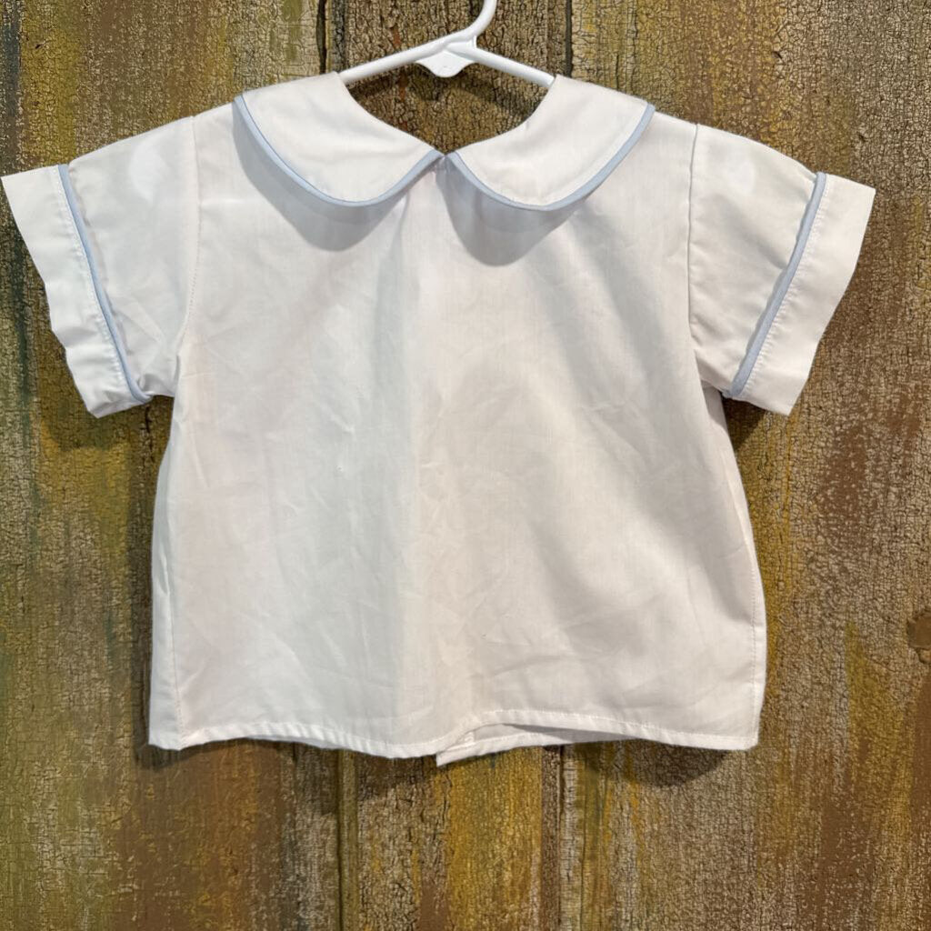 peter pan collar w/blue piping