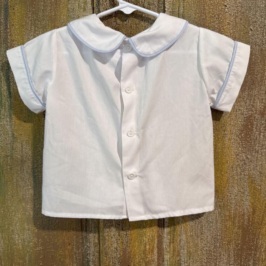 peter pan collar w/blue piping
