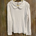 Long sleeve scalloped polo