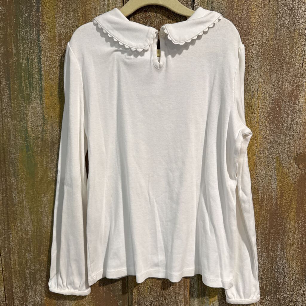 Long sleeve scalloped polo