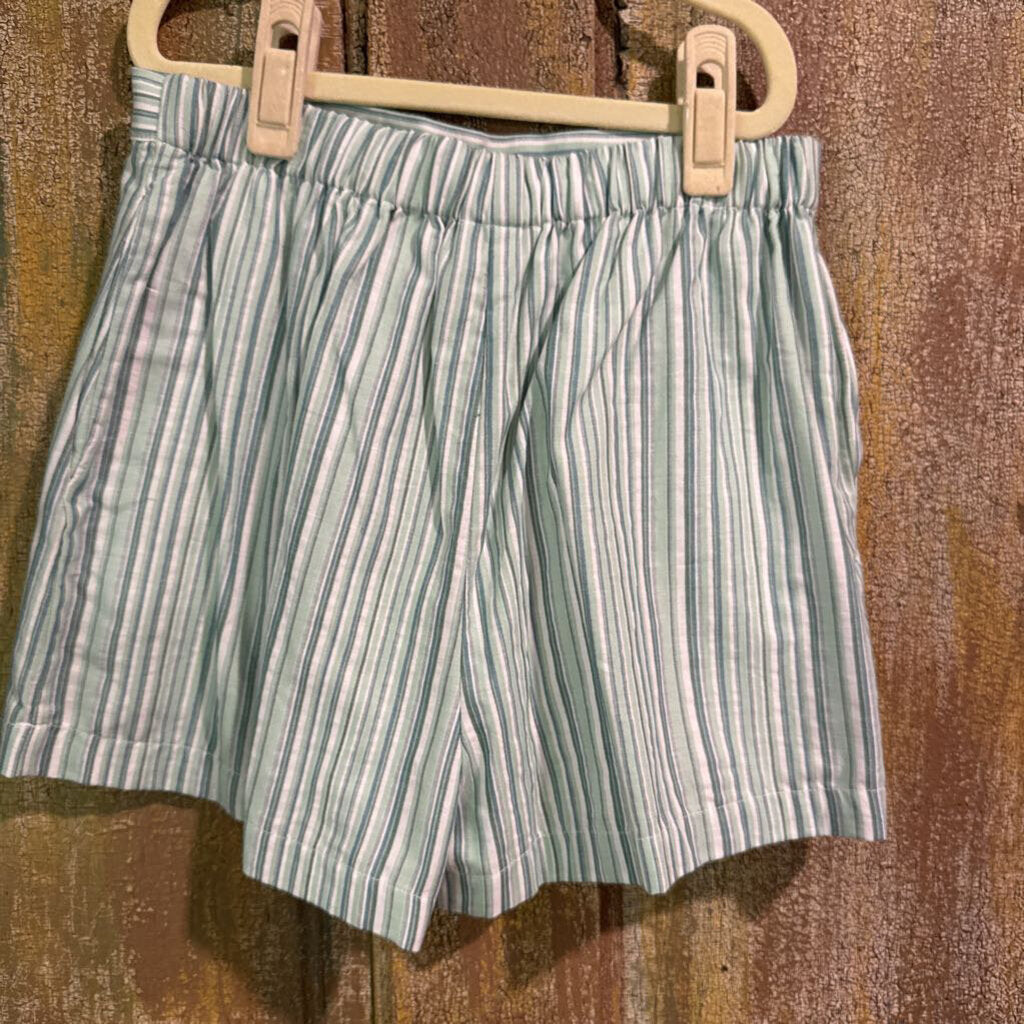 green stripe short set