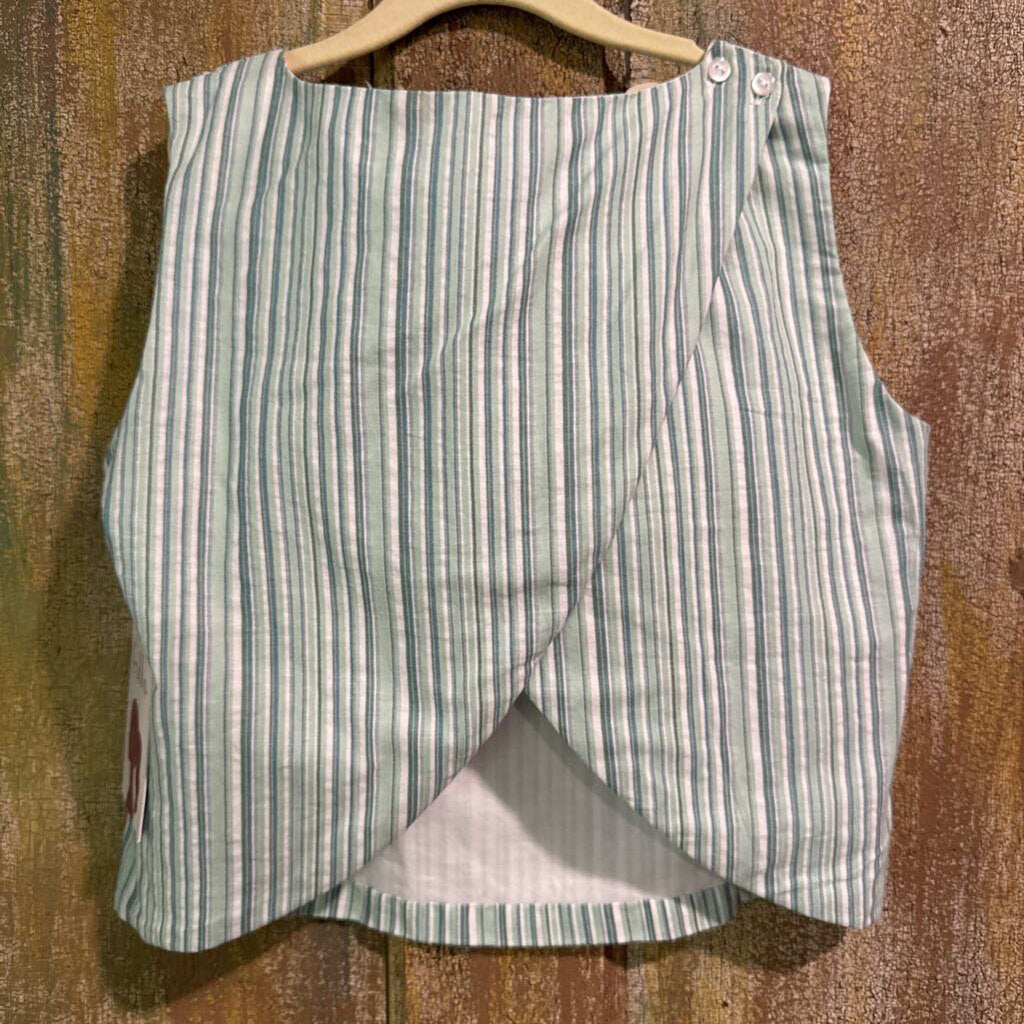 green stripe short set