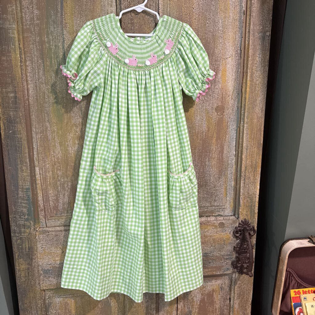 green smock bunny dress