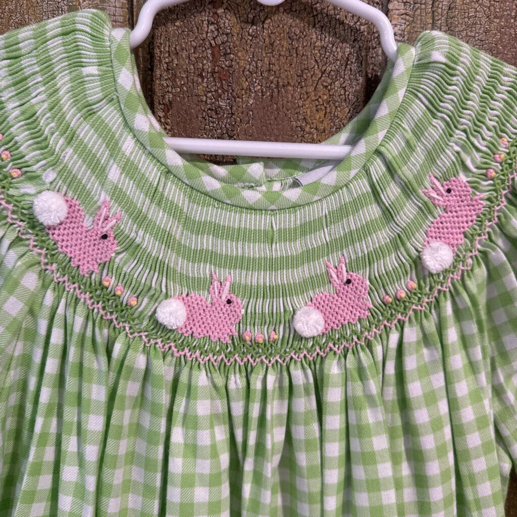 green smock bunny dress