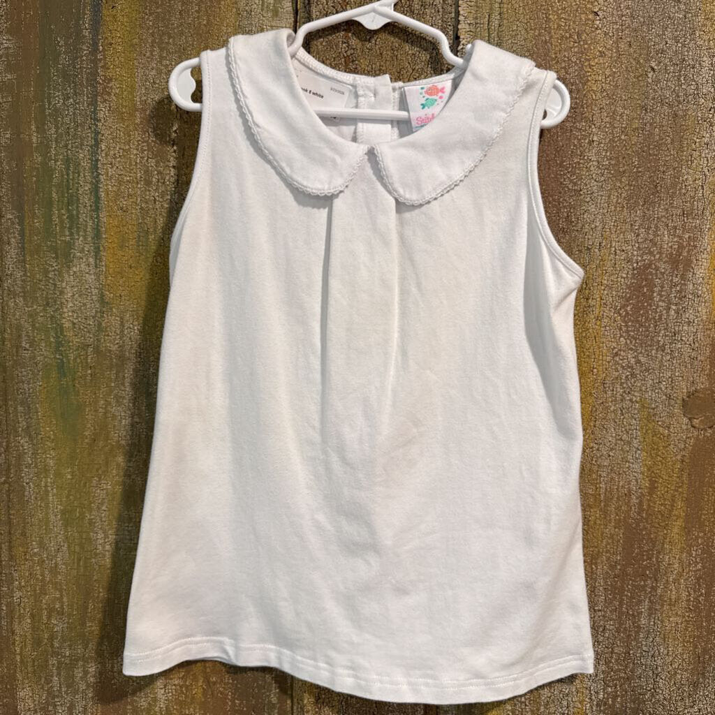 stitchy fish white collard top