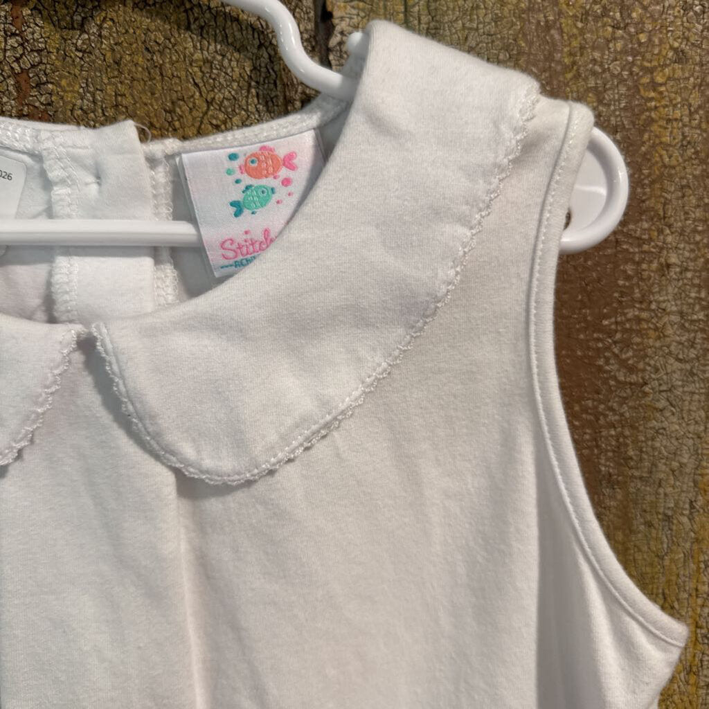 stitchy fish white collard top