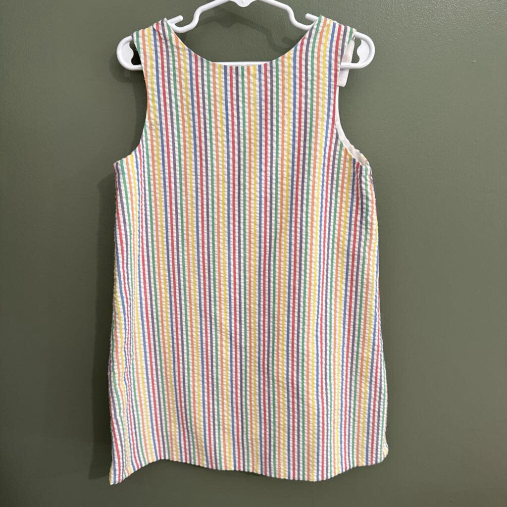 Rainbow seersucker fish dress
