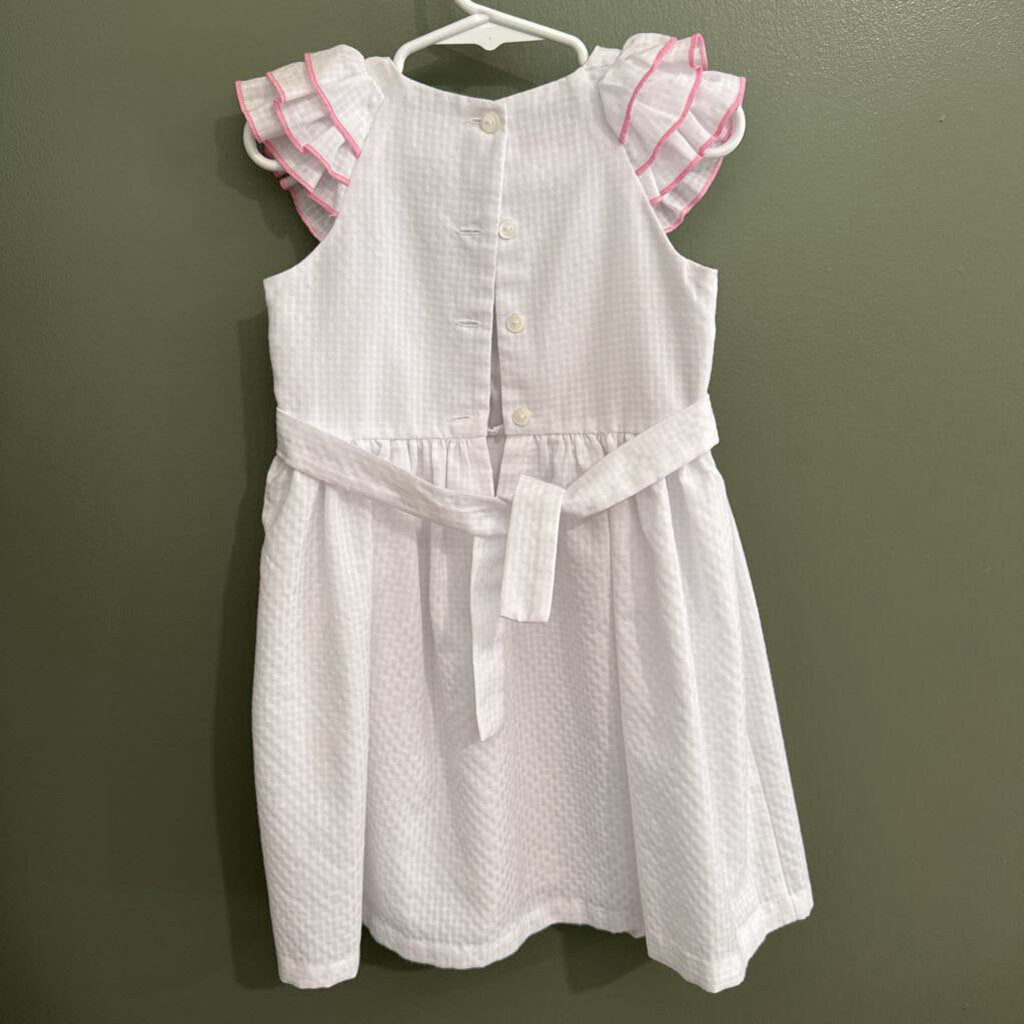 White flower smock dress