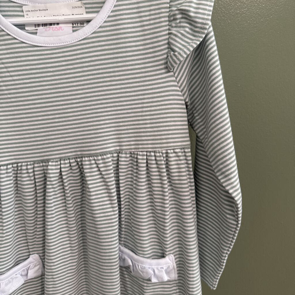 Stitchy Fish Green Stripe Dress