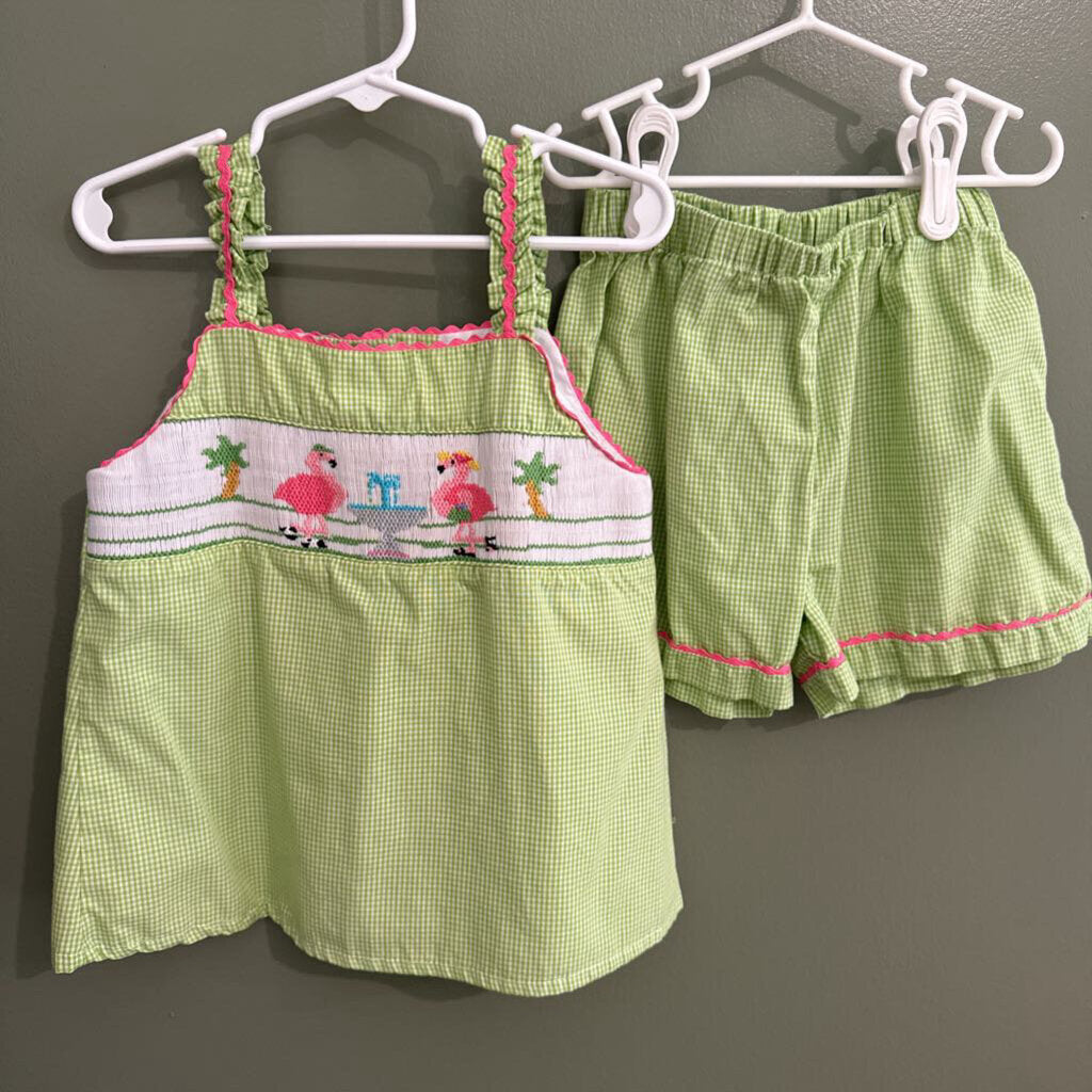 Smocked Flamingo Short Set