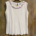 white tank w/pink detail