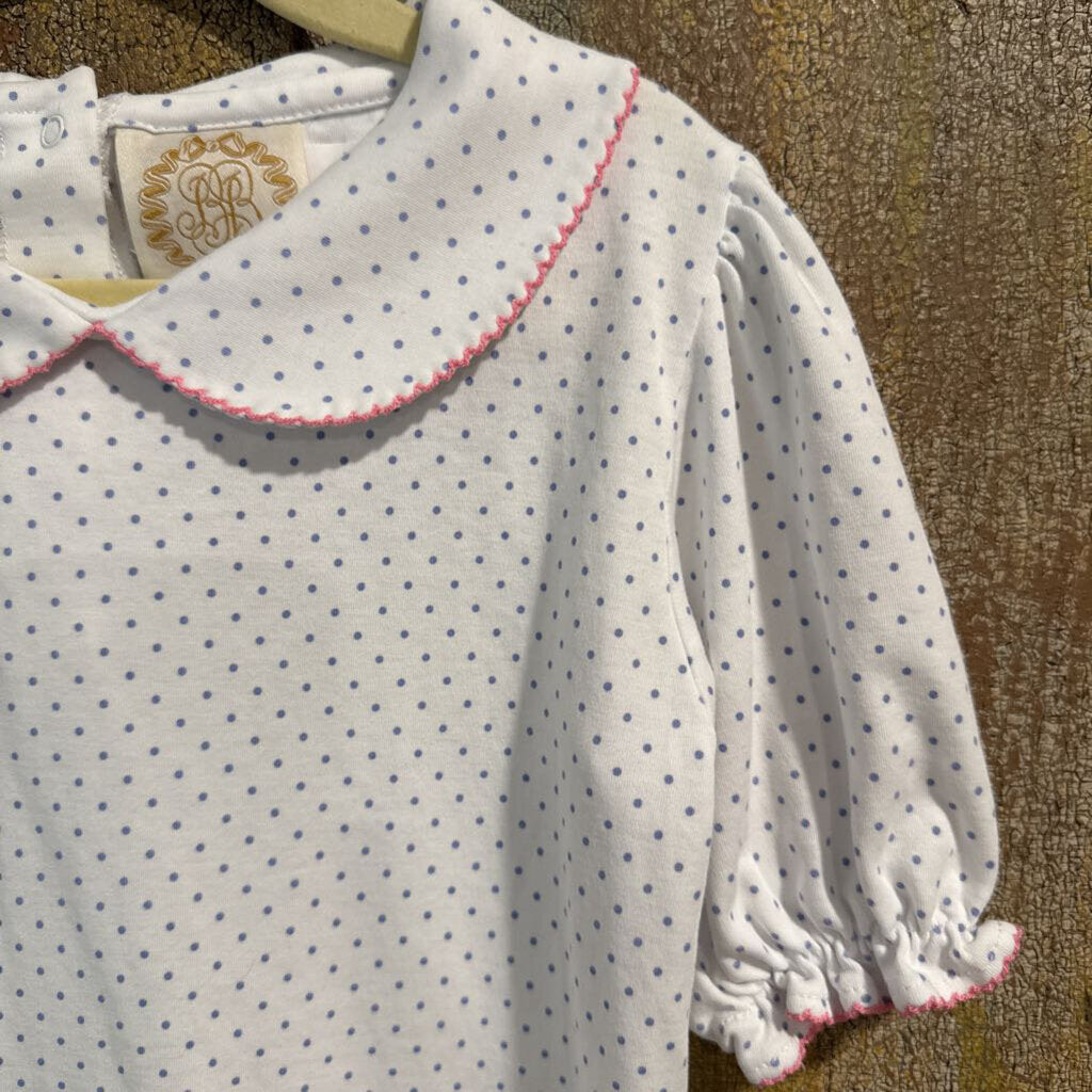 TBBC blue dot w/pink piping
