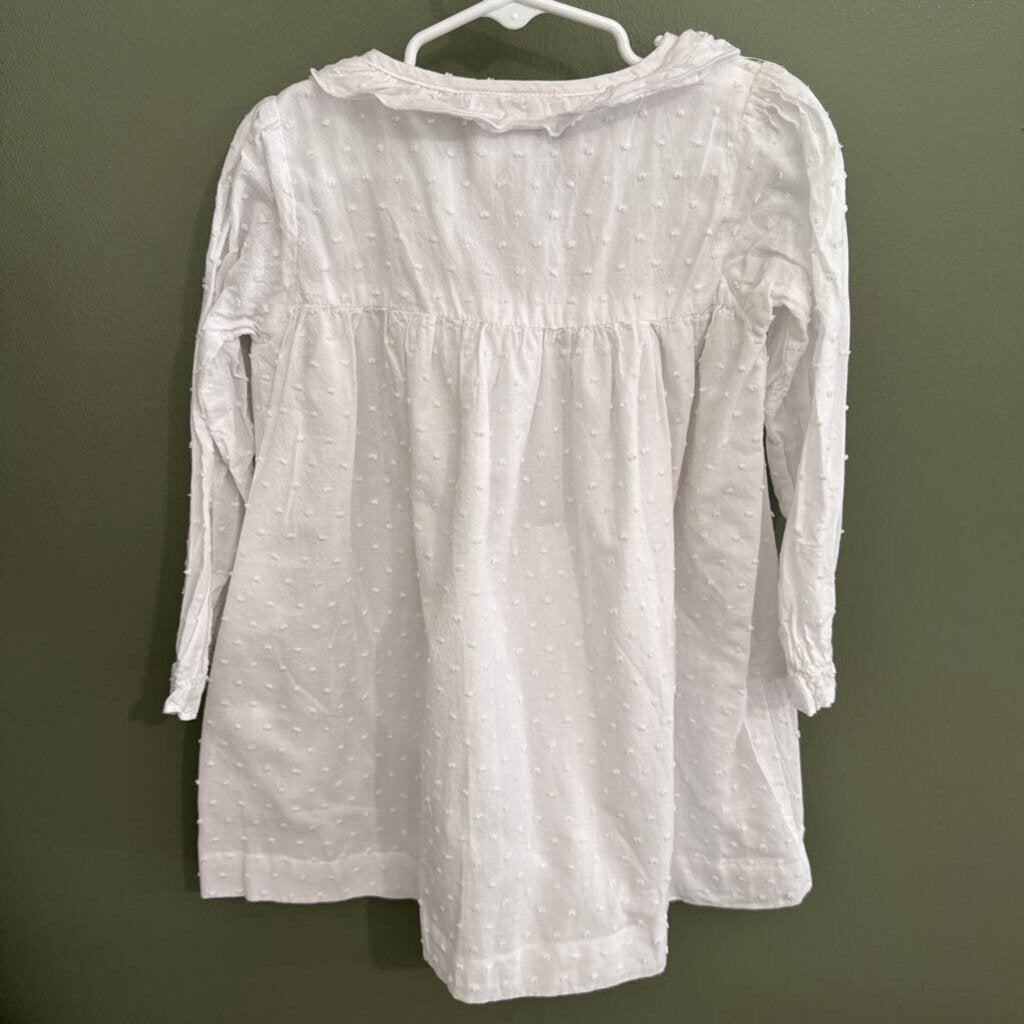 white smocking bird dress