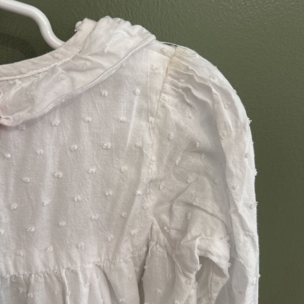 white smocking bird dress