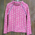 Pink floral rash guard