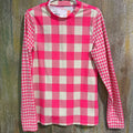 Pink plaid rash guard