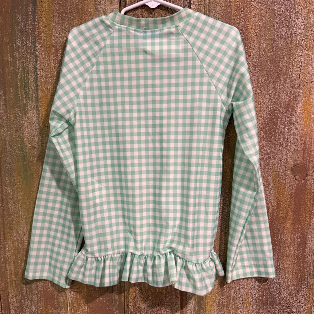 Green plaid rash guard
