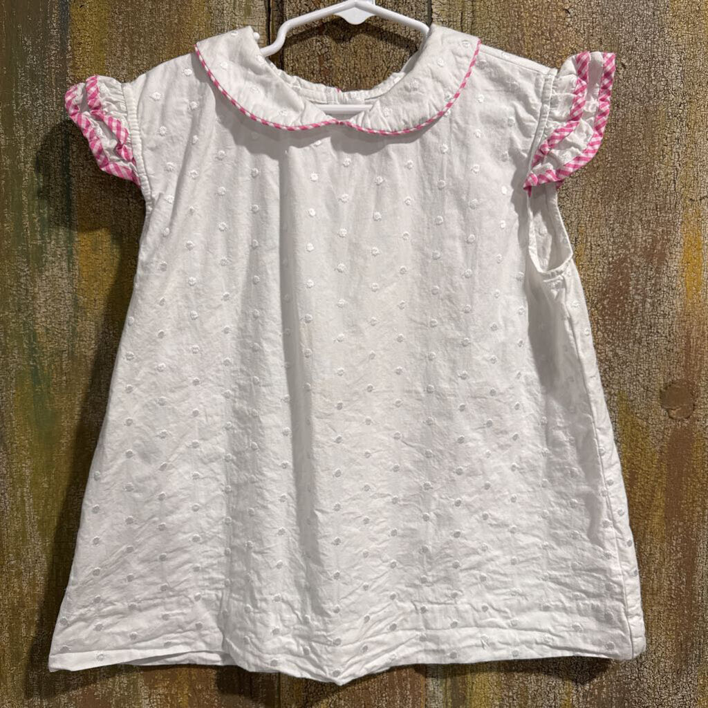 'Dot' Shirt w/pink piping