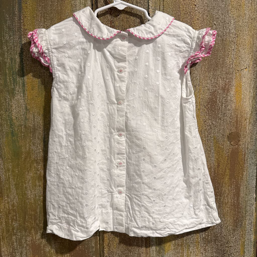 'Dot' Shirt w/pink piping