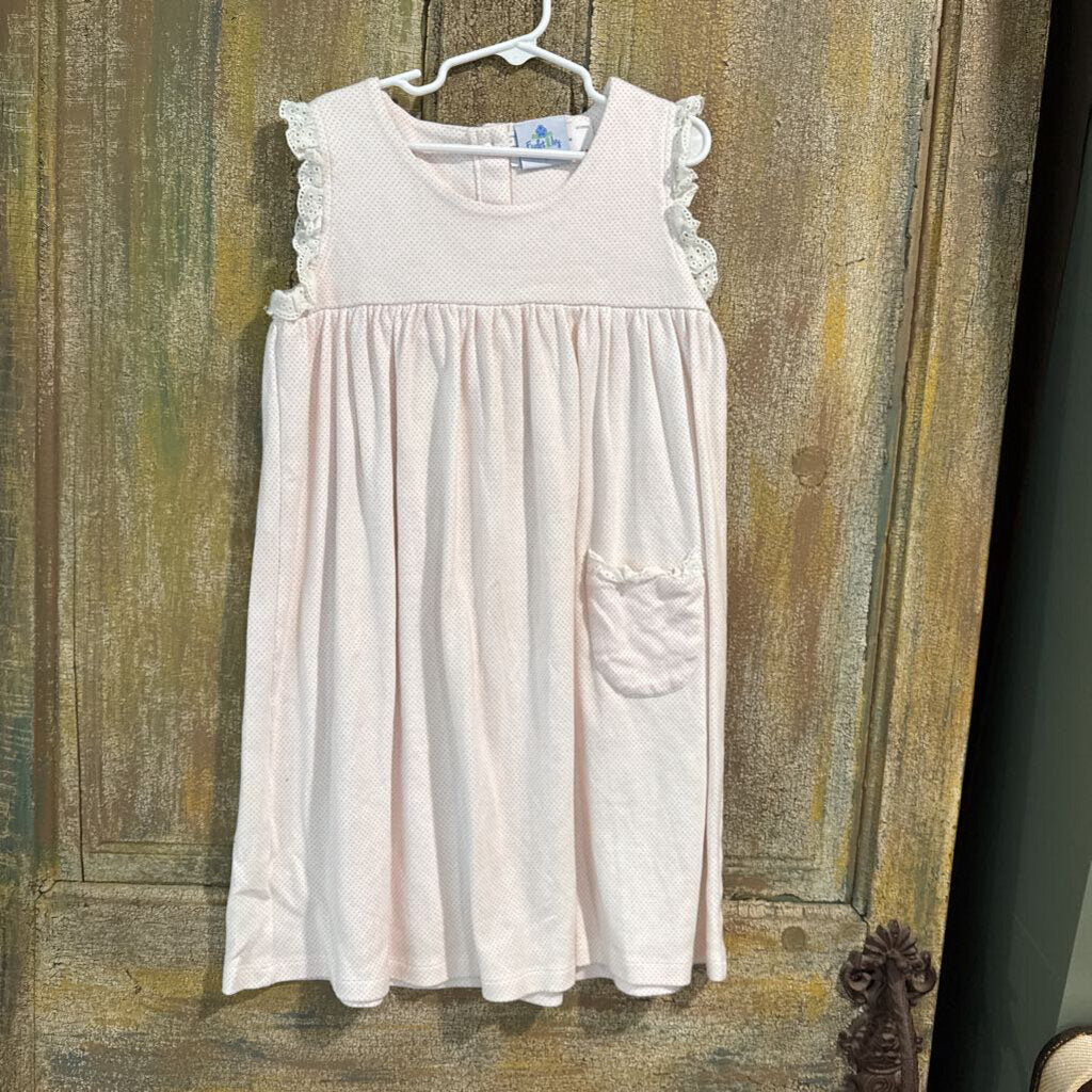 white & pink dot dress