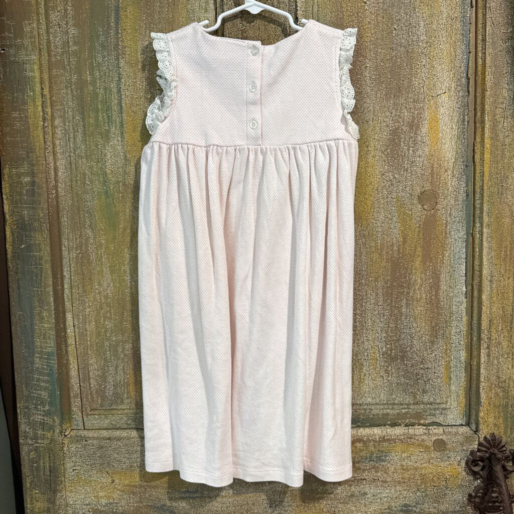 white & pink dot dress