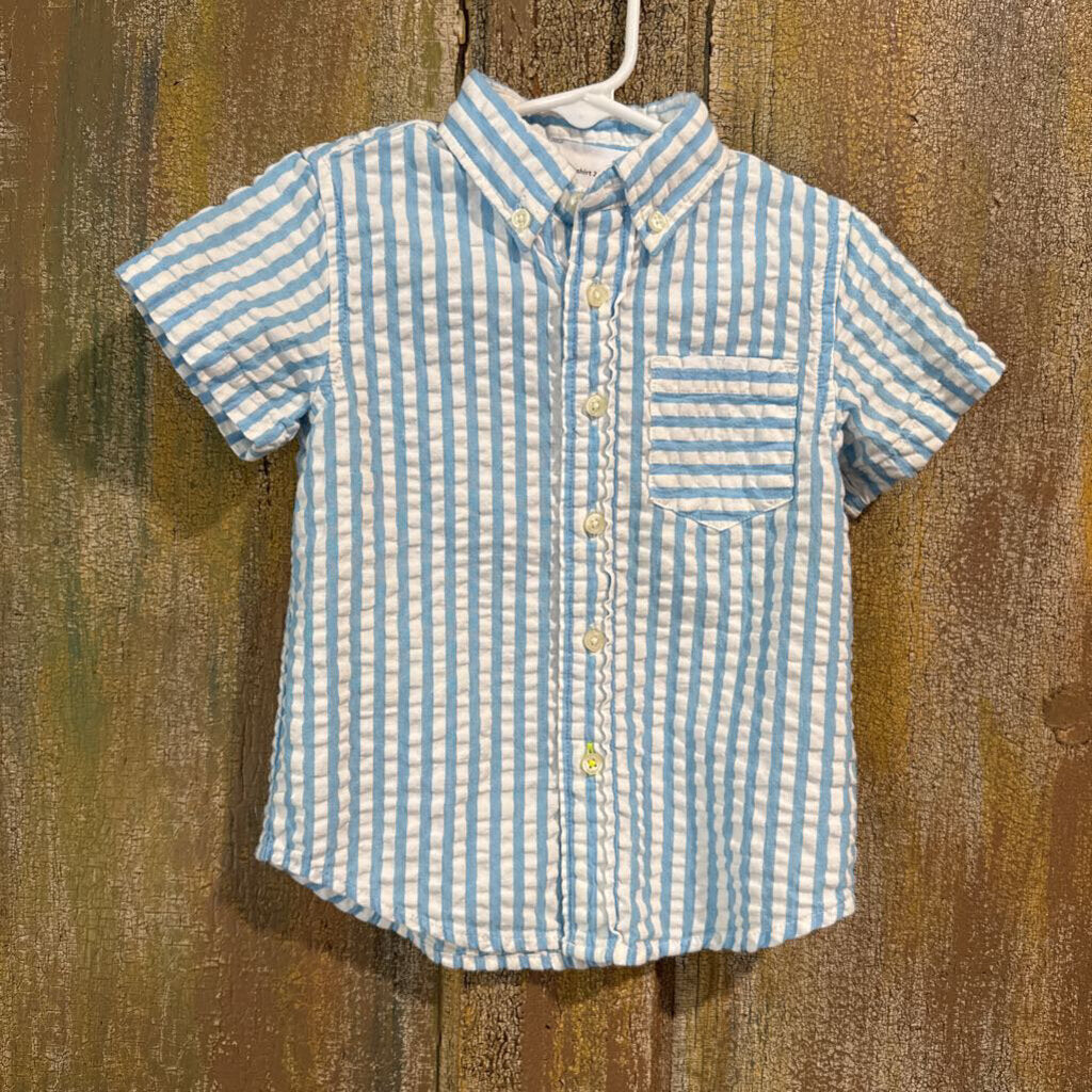 blue and white striped shirt