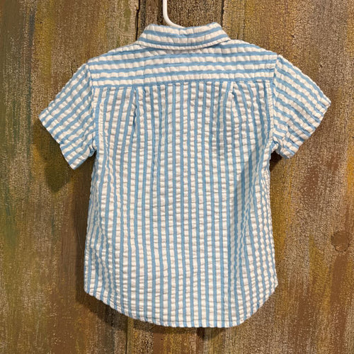 blue and white striped shirt
