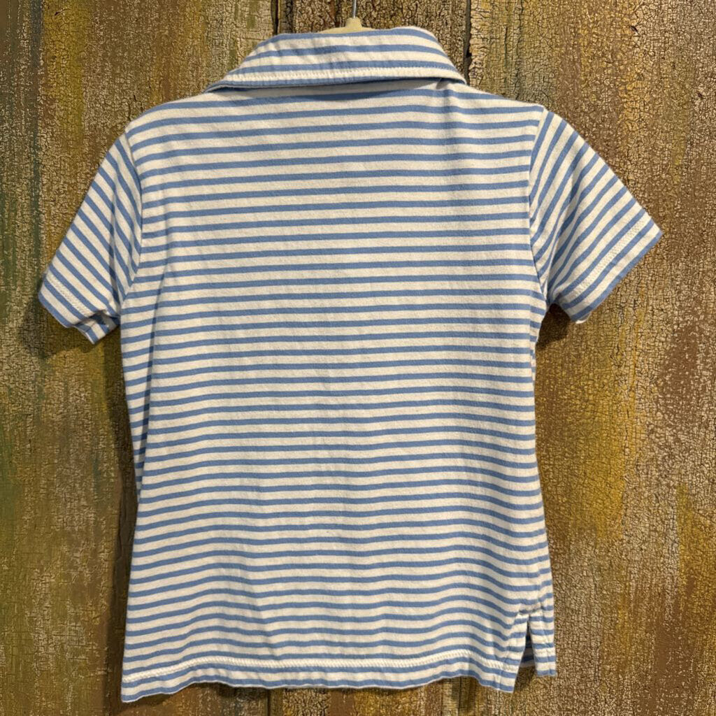 Crewcuts blue and white stripe polo