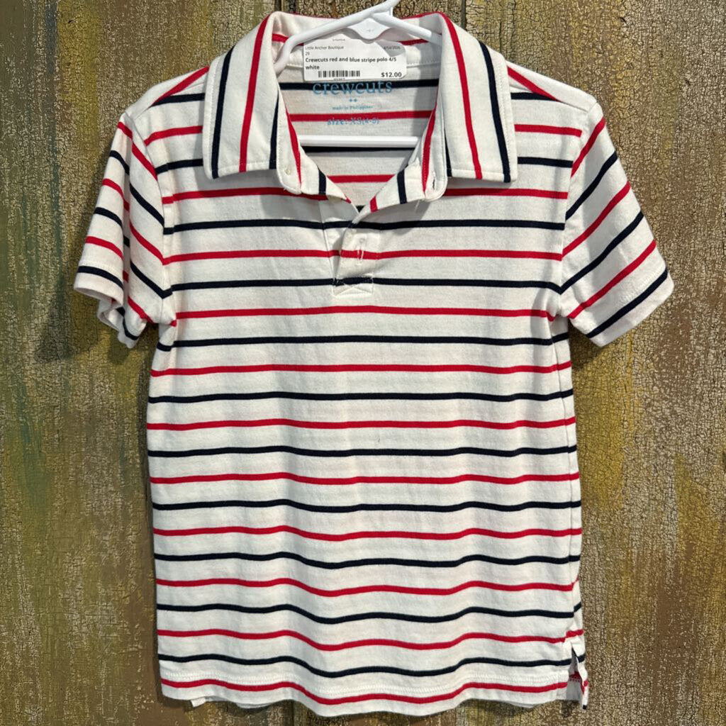 Crewcuts red and blue stripe polo
