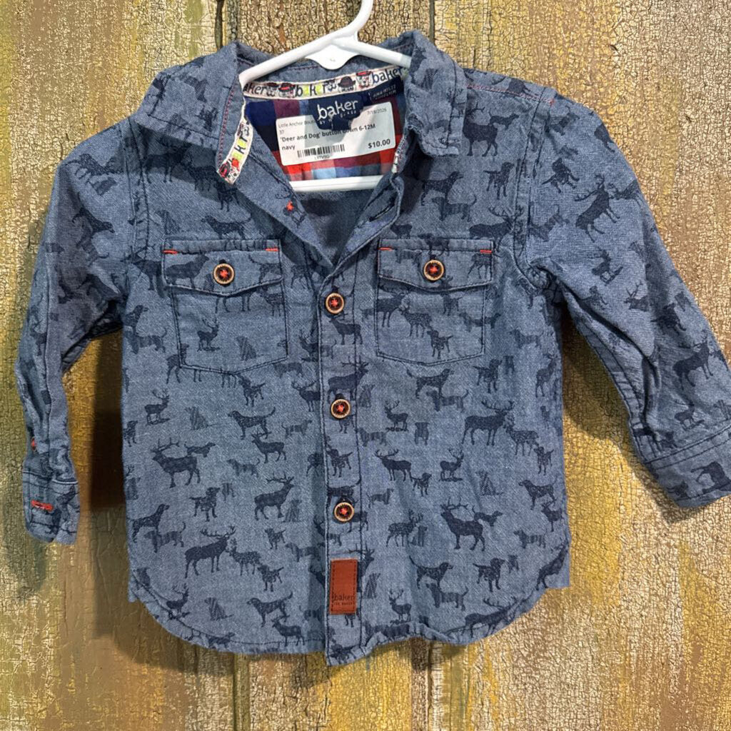 'Deer and Dog' button down