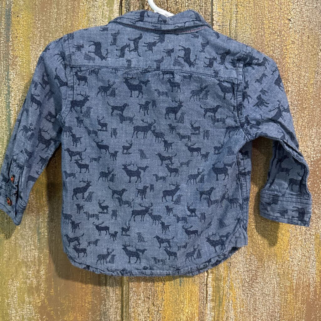 'Deer and Dog' button down