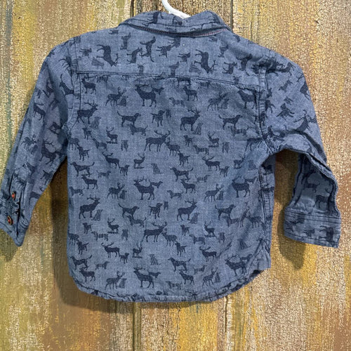 'Deer and Dog' button down